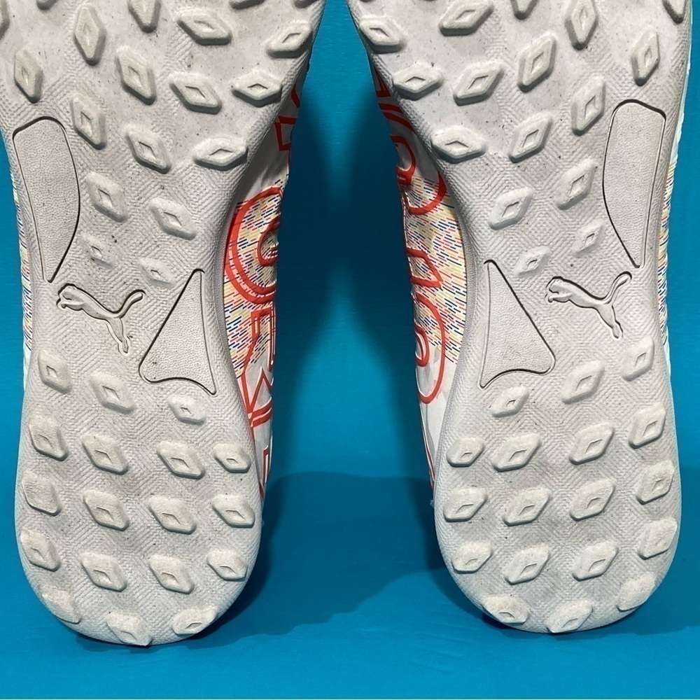 Puma Mens Future TT Soccer Cleats White/Orange 106392-03 Athletic Shoes Sz 10.5 - Picture 8 of 10